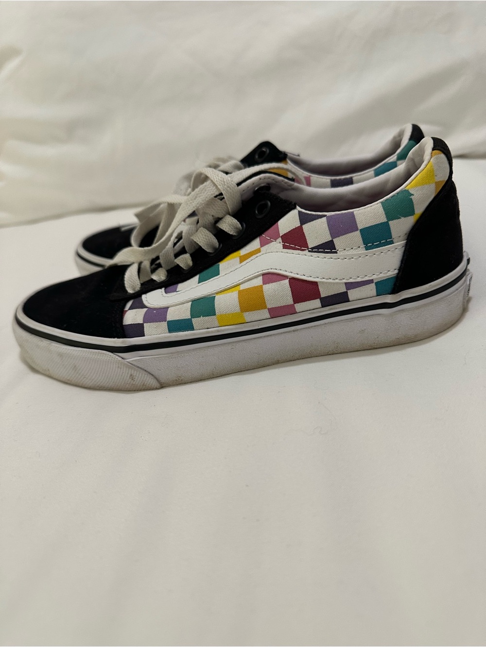 Vans Multicolor Checkerboard Low-Top Sneakers in Black